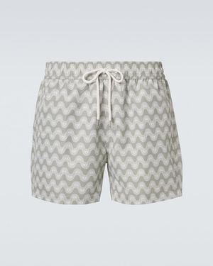 Frescobol Carioca Rio Printed Swim Trunks - White
