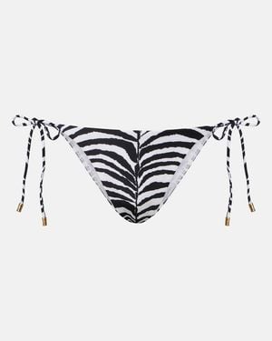 ViX Tie Side Zebra-Print Bikini Bottoms - White