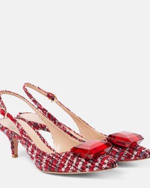 Gianvito Rossi Jaipur Boucle Slingback Pumps - Red
