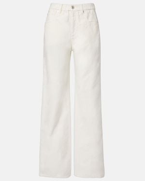 Brunello Cucinelli Cotton And Linen Wide-Leg Trousers - White