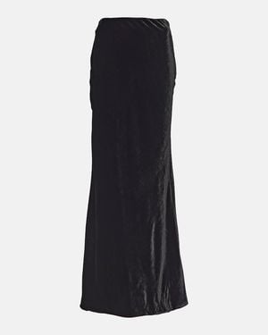 Alessandra Rich High-Rise Silk-Blend Maxi Skirt - Black