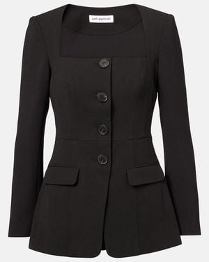 Self-Portrait Crepe Top - Black