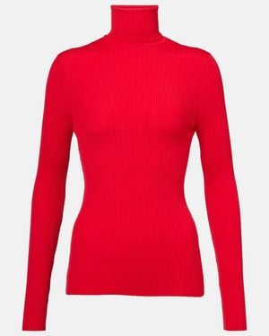 Wolford Rollkragenpullover Aus Rippstrick - Rot