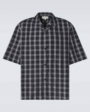 Studio Nicholson Kline Checked Cotton Bowling Shirt - Black