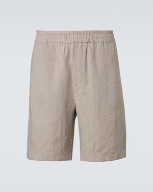 Sunspel Shorts De Lino - Neutro