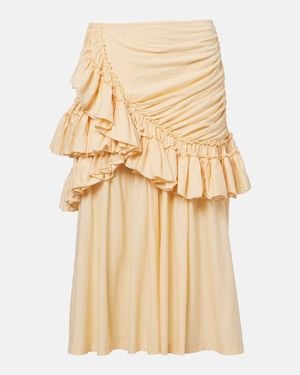 Dries Van Noten Humairah Cotton Midi Skirt - Natural