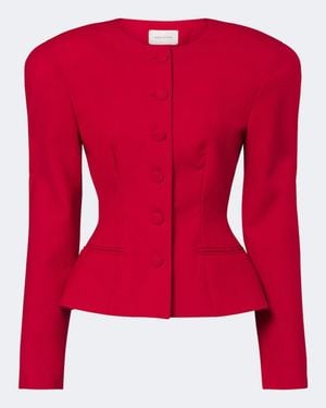 Magda Butrym Virgin Wool Peplum Jacket - Red