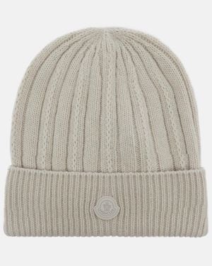 Moncler Virgin Wool Beanie - Gray
