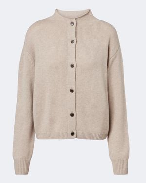Lisa Yang Zirelle Cashmere Mockneck Cardigan - Natural