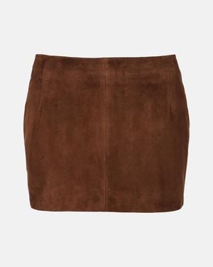 Nour Hammour Avery Suede Miniskirt - Brown
