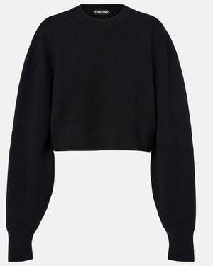Tom Ford Cropped-Pullover Aus Einem Wollgemisch - Schwarz