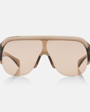 Gucci Logo Shield Sunglasses - Natural