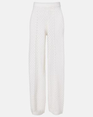 Jardin Des Orangers Open-Knit Wool And Cashmere Wide-Leg Trousers - White