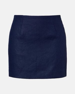 Faithfull the Brand Jane Linen Miniskirt - Blue