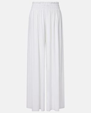 Norma Kamali Gathered Wide-Leg Trousers - White