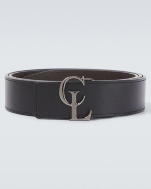 Christian Louboutin Cl Reversible Leather Belt - Black