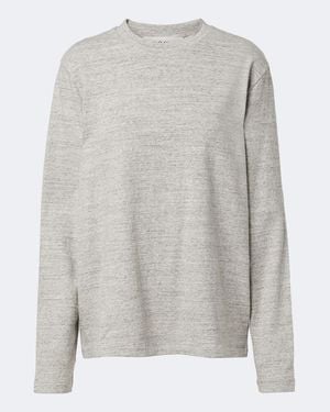 Rohe Mouline-T-Shirt Aus Baumwoll-Jersey - Grau