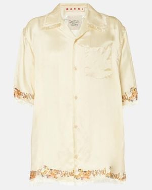 Marni Printed Satin Shirt - Natural