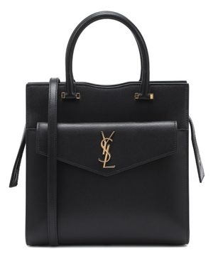 Saint Laurent Uptown Small Leather Tote - Black