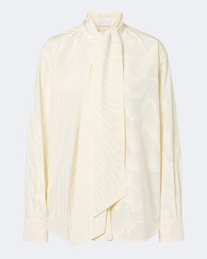Stella McCartney Tie-Neck Moire Blouse - White