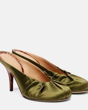 Dries Van Noten 90 Satin Mules - Green