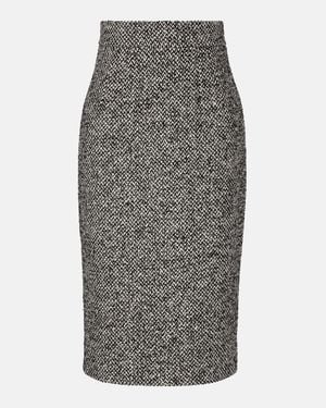Dolce & Gabbana Tweed Midi Pencil Skirt - Grey