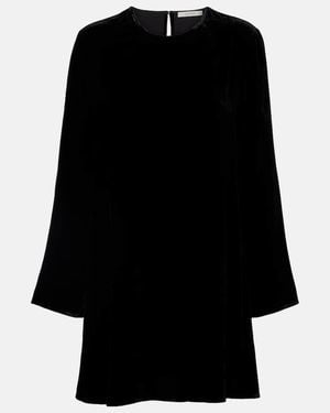 Asceno Larissa Velvet Minidress - Black