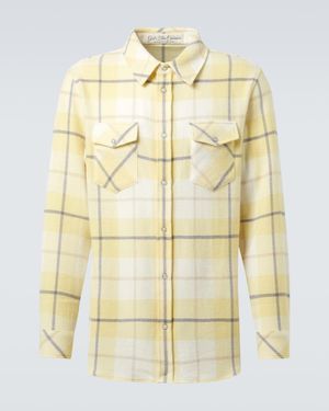 God's True Cashmere Dreamer Plaid Cashmere Shirt With Moonstone - Metallic