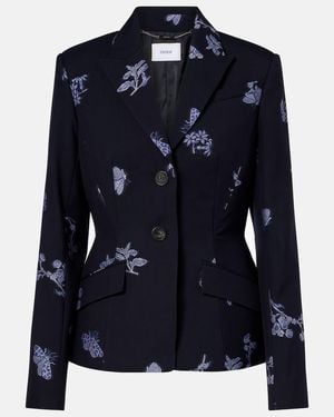 Erdem Wool And Cotton Jacquard Blazer - Blue