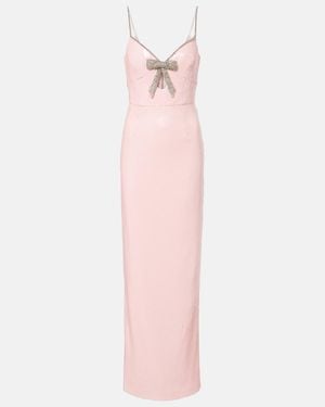 Rebecca Vallance Lena Bow-Detail Sequined Gown - Pink