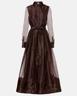 Jonathan Simkhai Montgomery Organza Shirt Dress - Brown