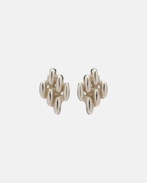 YSSO Ohrringe Chain Link Mini Aus Sterlingsilber - Weiß