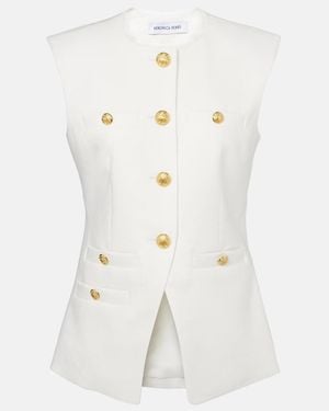 Veronica Beard Tamara Linen-Blend Vest - White