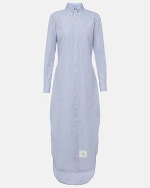 Thom Browne Cotton Shirt Dress - Blue