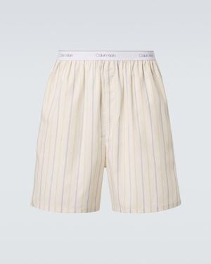 Calvin Klein Edward Striped Technical Shorts - White