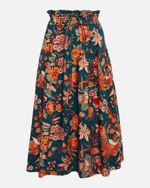 Ulla Johnson Kyra High-Rise Floral Cotton Midi Skirt - Multicolour