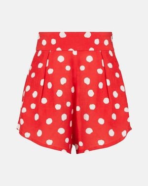 Adriana Degreas High-Rise Wide-Leg Shorts - Red