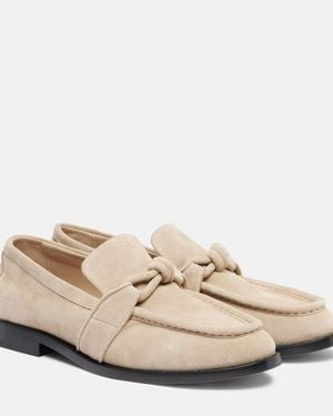 Bottega Veneta Astaire Suede Loafers - Natural