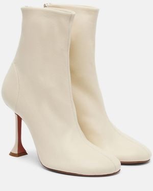 AMINA MUADDI Iris 95 Leather Ankle Boots - White