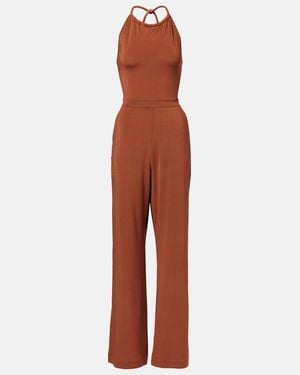 Max Mara Parsec Halterneck Beach Jumpsuit - Brown