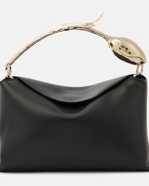 Erdem Bloom Medium Leather Tote Bag - Black
