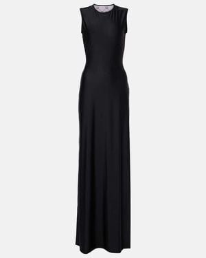 Marine Serre Draped Jersey Maxi Dress - Black