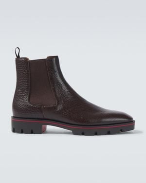 Christian Louboutin Alpinosol Leather Chelsea Boots - Brown