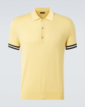 Tom Ford Cotton And Silk Polo Shirt - Yellow