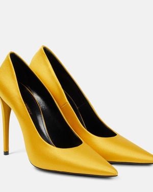 Saint Laurent Pumps Monceau 110 aus Satin - Gelb