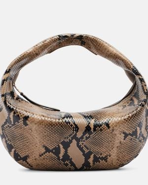 KHAITE Olivia Medium Snake-Effect Leather Tote Bag - Brown
