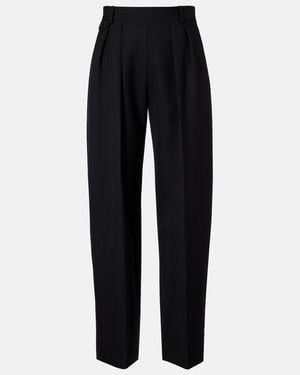 KHAITE Dugan Wool Tapered Pants - Black
