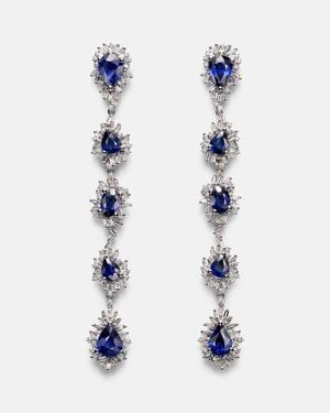 Suzanne Kalan Pendientes De Oro Blanco De 18 Ct Con Zafiros Y Diamantes - Azul
