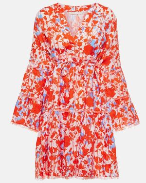 Heidi Klein Deia Floral Linen Kaftan - Red