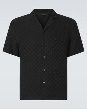 Gucci Gg Silk Jacquard Bowling Shirt - Black